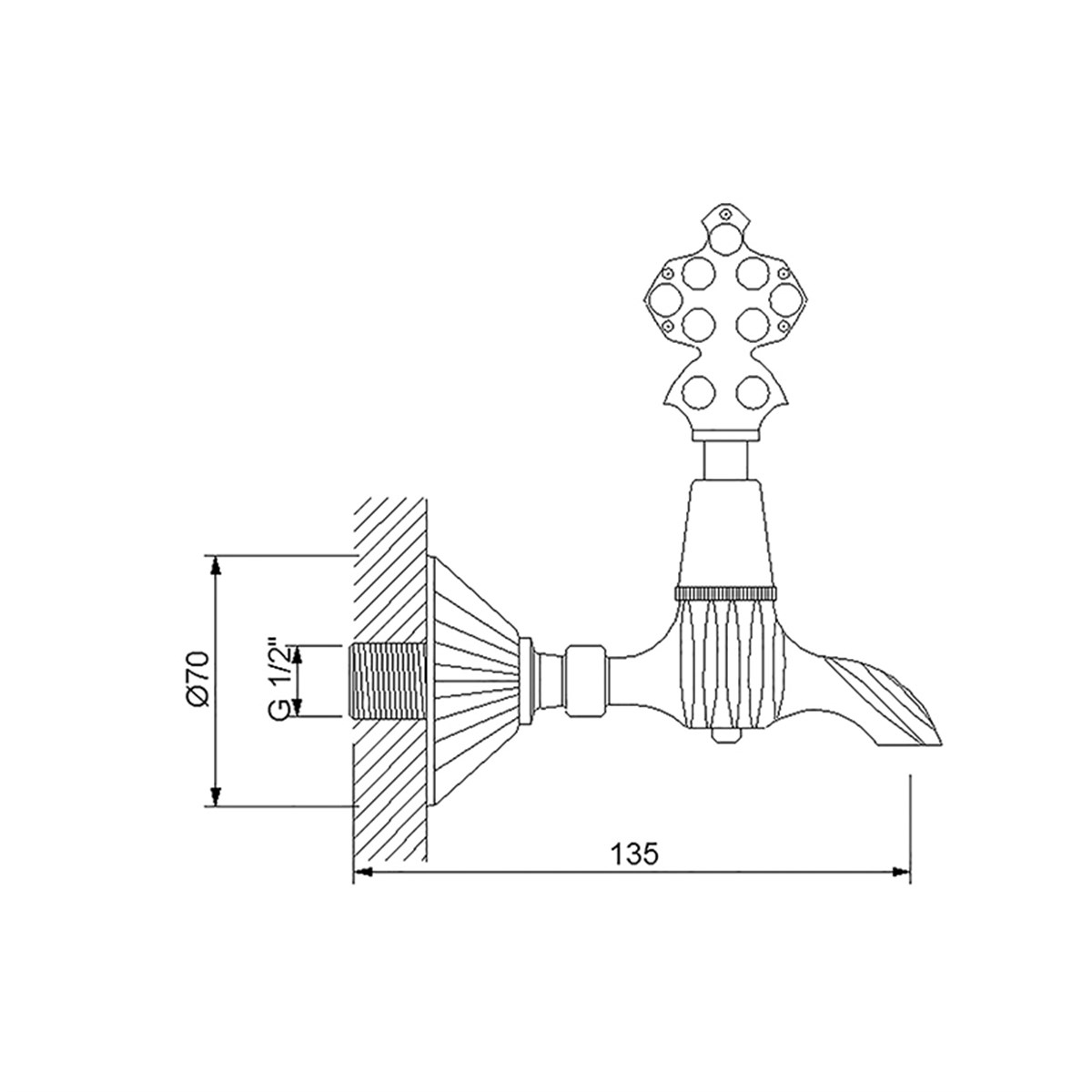 Newarc Nostalgic Yeni Osmanlı Musluğu Altın Perlatörlü 290712Gnew küçük görsel