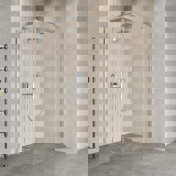 Aquanil Beta 6mm Kare Parlak Eloksal Şeffaf Cam Duşakabin 90x90cm küçük görsel