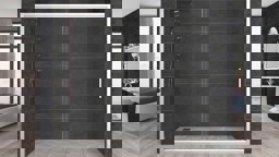 Aquanil Carmen 6mm İki Duvar Arası Krom Profil Şeffaf Cam Duşakabin 110-135cm Arası küçük görsel