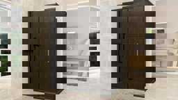 Aqunail Minnesota 6mm Dikdörtgen Siyah Profil Darky Desen Cam Duşakabin 80x150cm küçük görsel