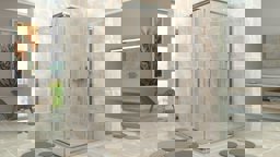 Aquanil İndiana 6mm Kare Krom Profil Şeffaf Cam Duşakabin 100x100cm küçük görsel