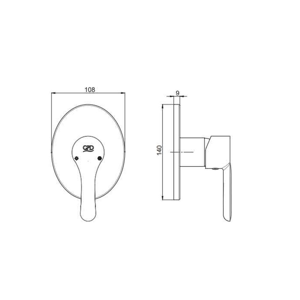 GPD Felis Ankastre Duş Sıva Üstü Grubu Krom Sud75 küçük görsel