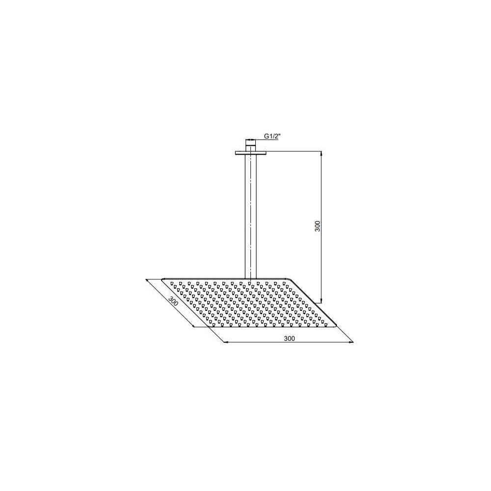 GPD Ankastre Duş Başlığı Tavandan 30x30 Cm Altın Ads21-a küçük görsel