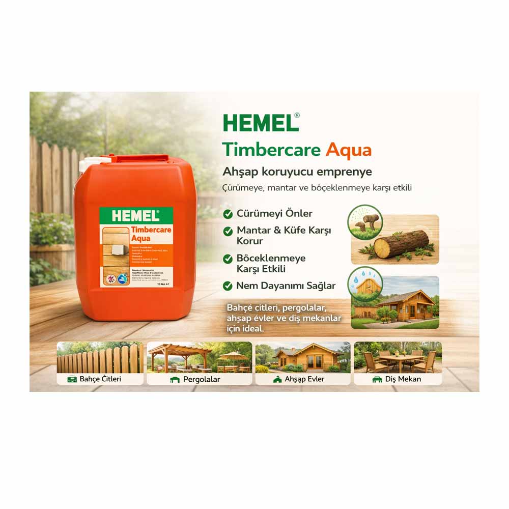 Hemel Timbercare Aqua Emprenye Şeffaf 200 Lt küçük görsel