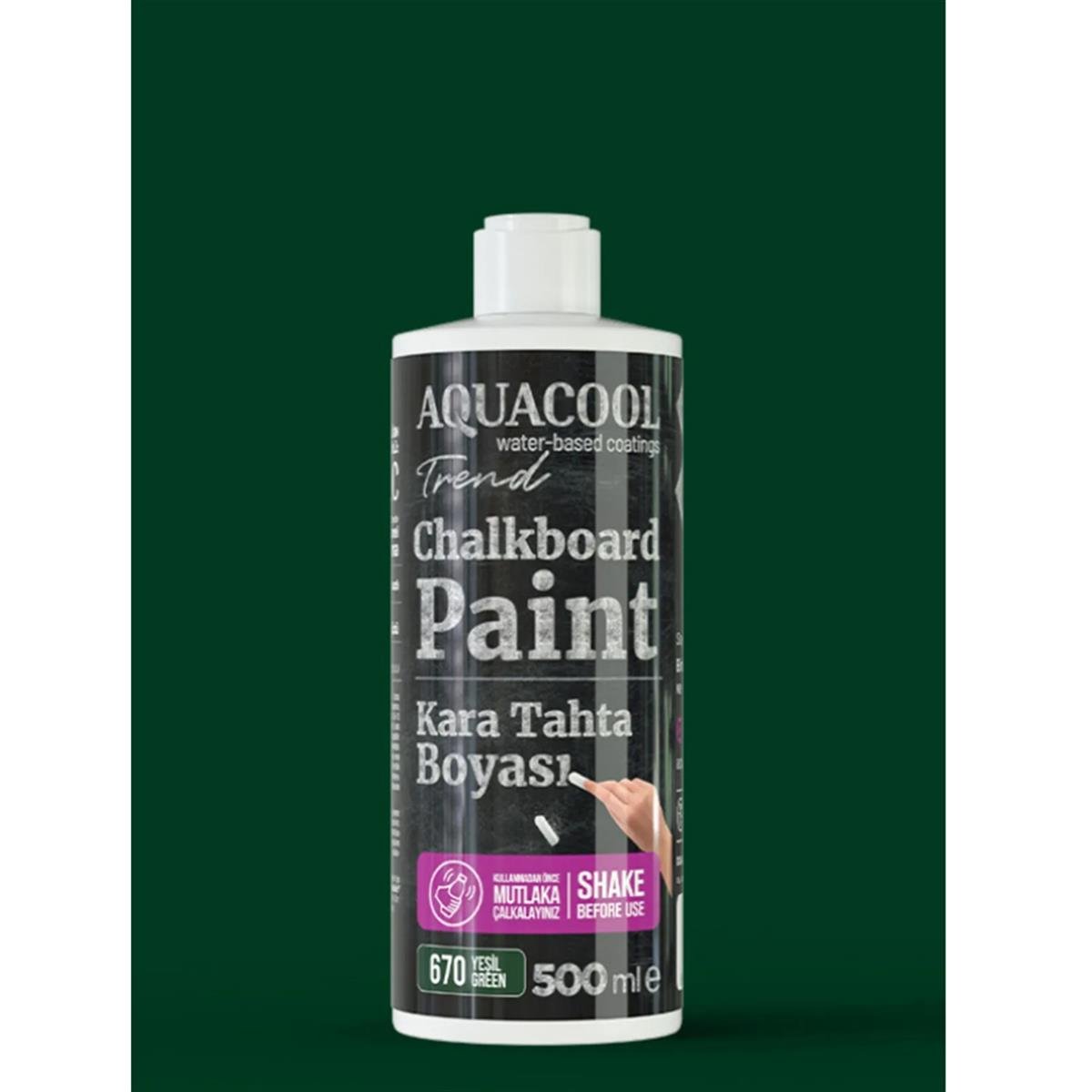 Aquacool Trend Kara Tahta Boyası 150 ML 670 Yeşil görseli