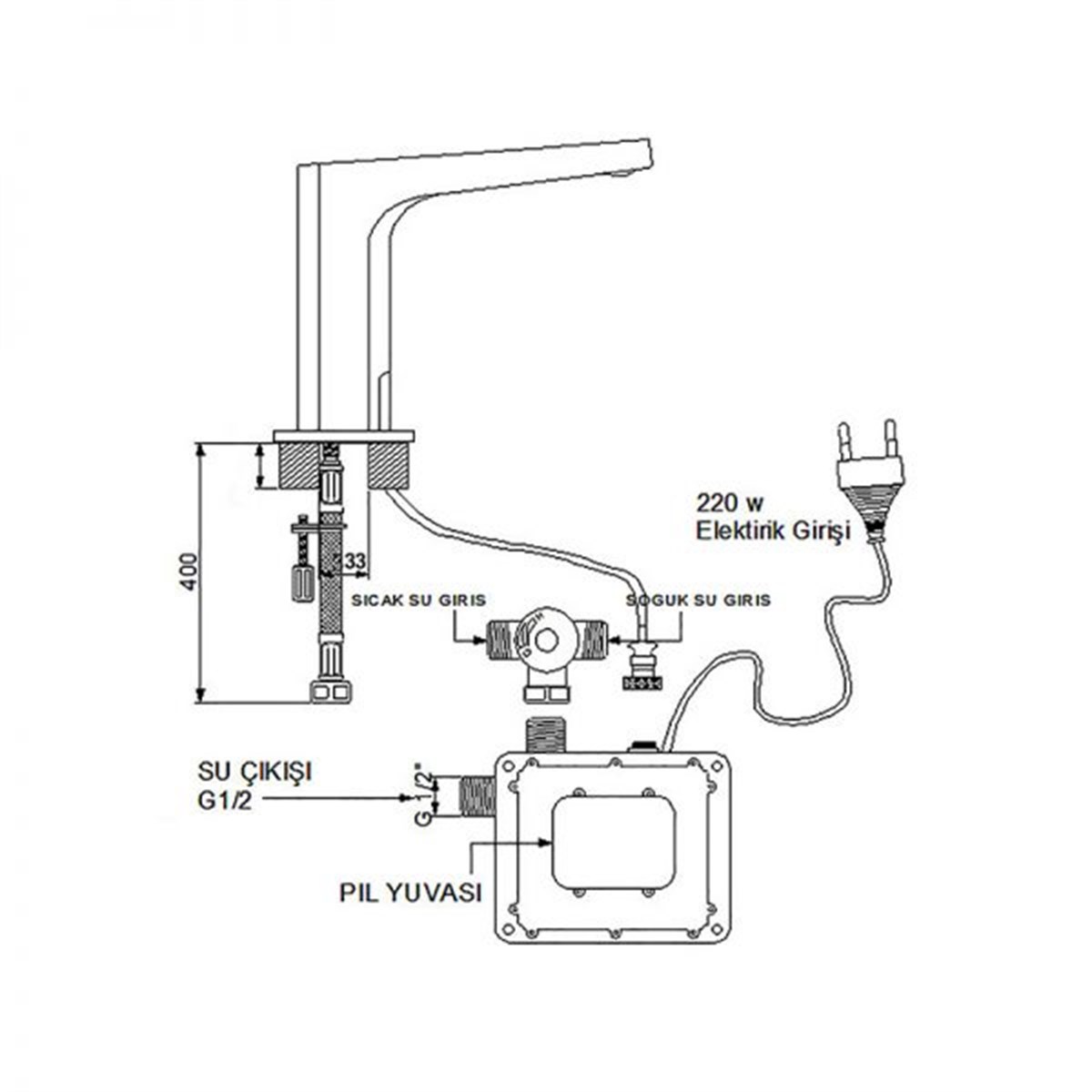 Newarc Tekno Master Fotoselli Lavabo Bataryası 513523 küçük görsel