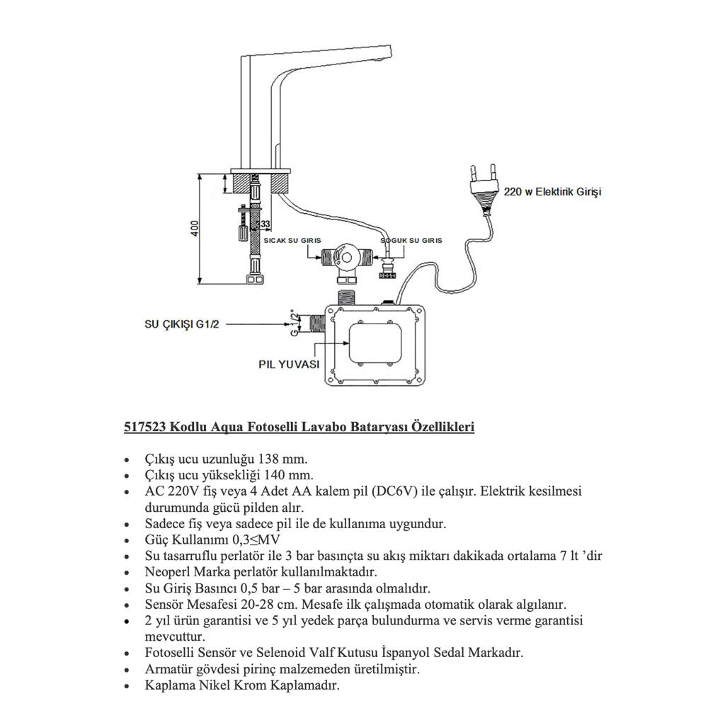 Newarc Tekno Master Fotoselli Lavabo Bataryası 513523 küçük görsel