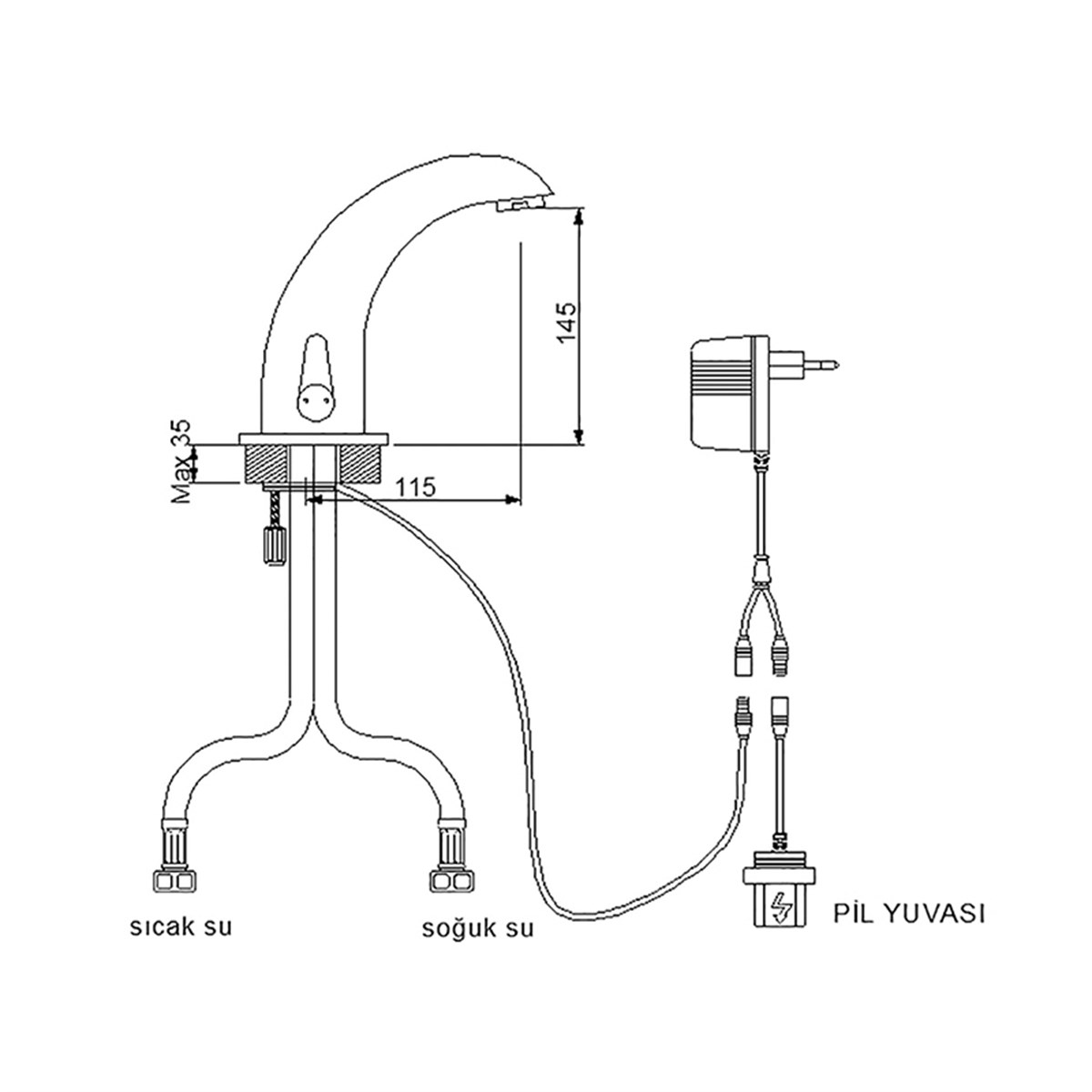 Newarc Tekno Master Fotoselli Lavabo Bataryası 513523 küçük görsel