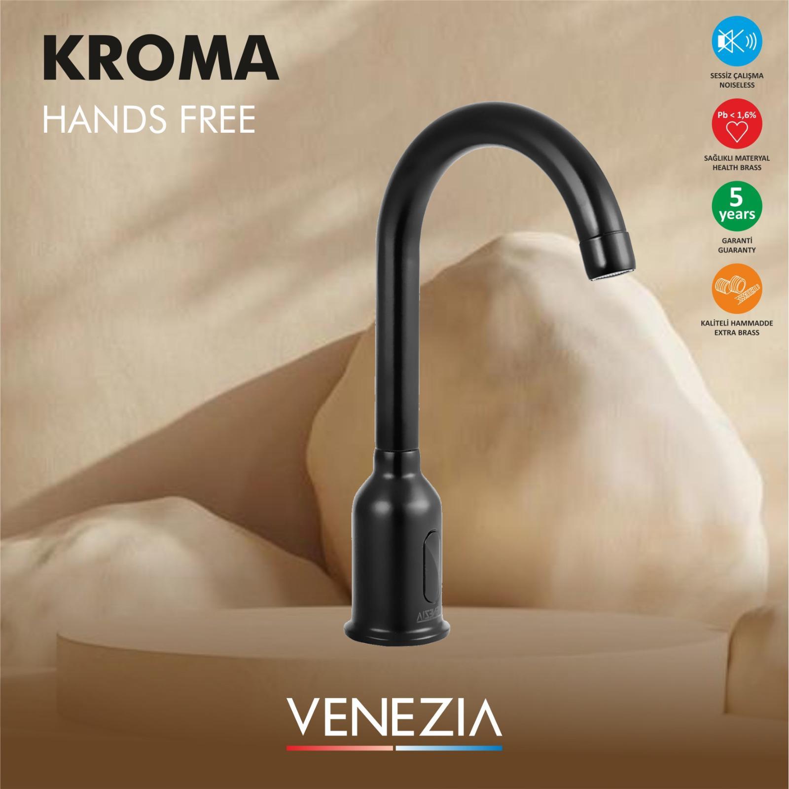 Venezia Kroma Siyah Fotoselli Lavabo Bataryası - Tek Su Girişli 5013019-05 küçük görsel