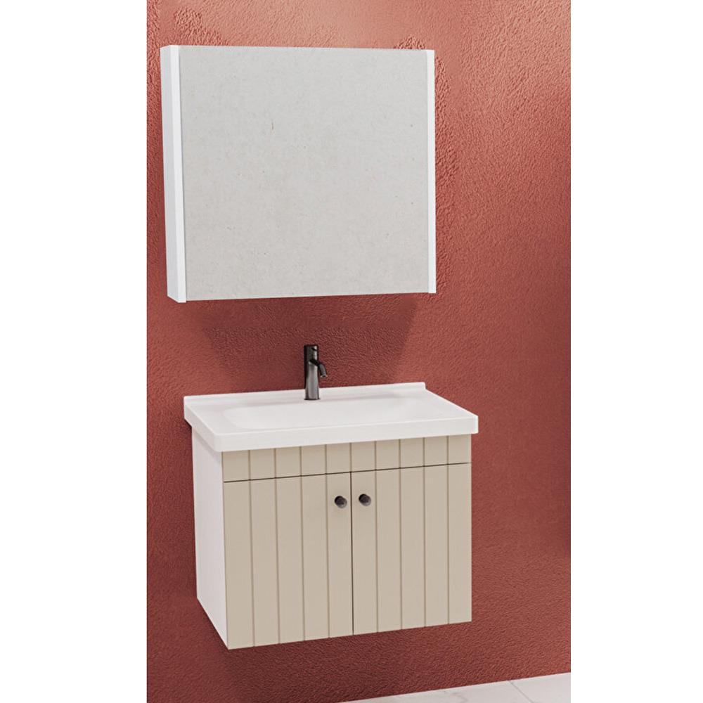 Aquanil Avien 65 Cm Bgn Banyo Dolabı - Krem/Beyaz görseli