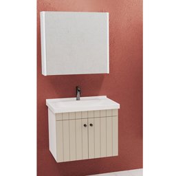 Aquanil Avien 65 Cm Bgn Banyo Dolabı - Krem/Beyaz küçük görsel
