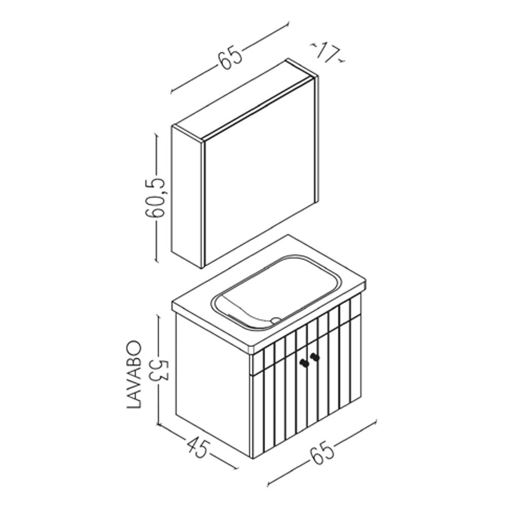 Aquanil Avien 65 Cm Bgn Banyo Dolabı - Beyaz küçük görsel