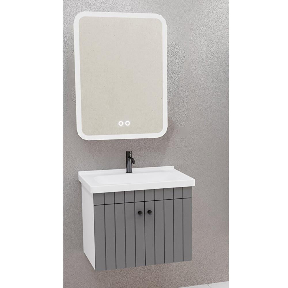 Aquanil Avien 65 Cm Cmr Banyo Dolabı - Antrasit/Beyaz görseli