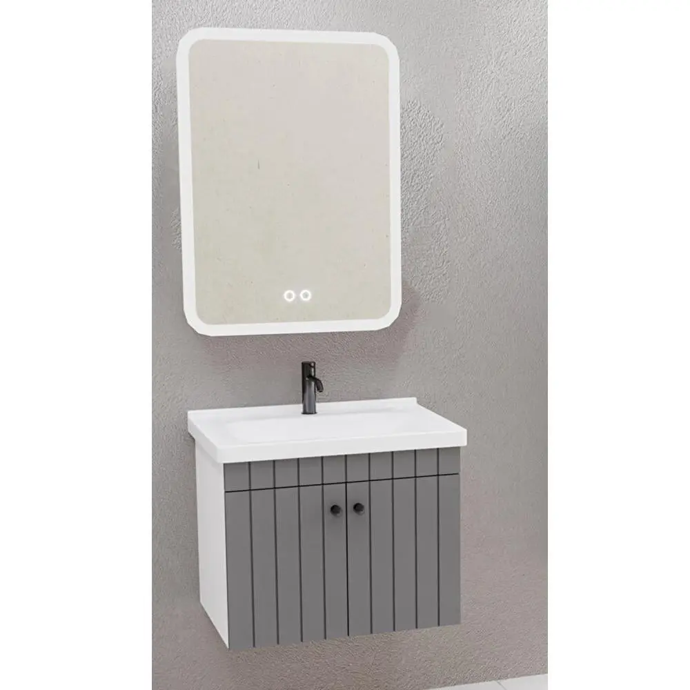 Aquanil Avien 65 Cm Cmr Banyo Dolabı - Antrasit/Beyaz görseli