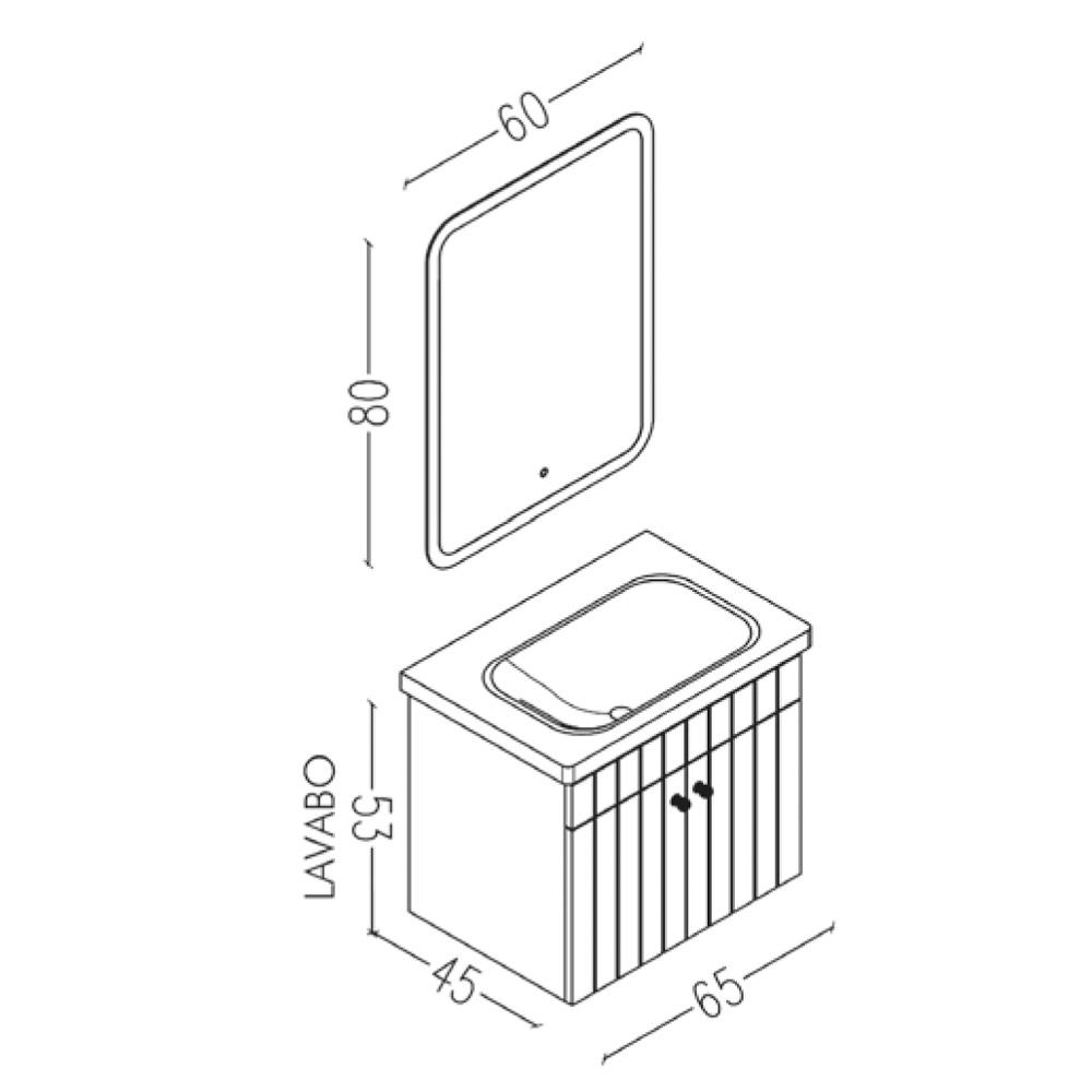 Aquanil Avien 65 Cm Cmr Banyo Dolabı - Antrasit/Beyaz küçük görsel