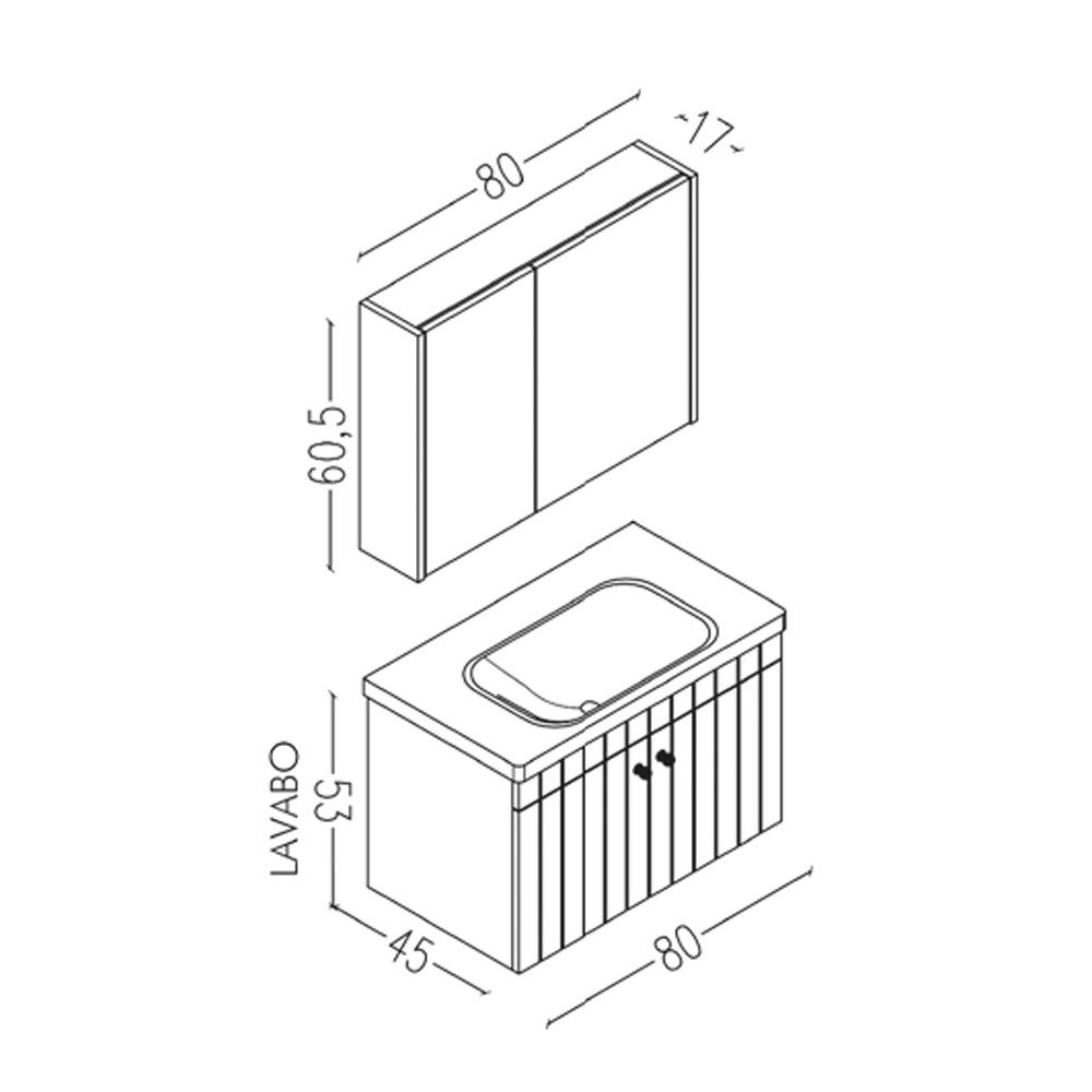 Aquanil Avien 80 Cm Bgn Banyo Dolabı - Yeşil/Beyaz küçük görsel