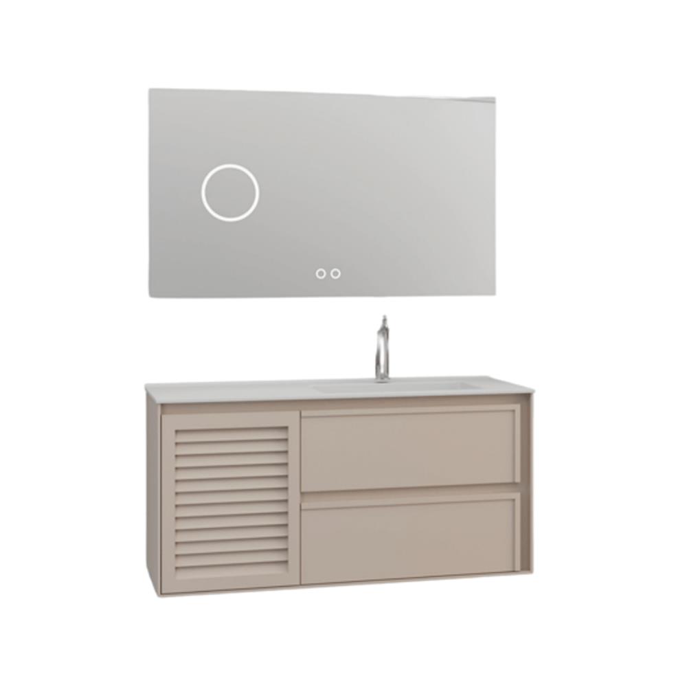 Aquanil Linze 120 Cm Banyo Dolabı - Vizon küçük görsel