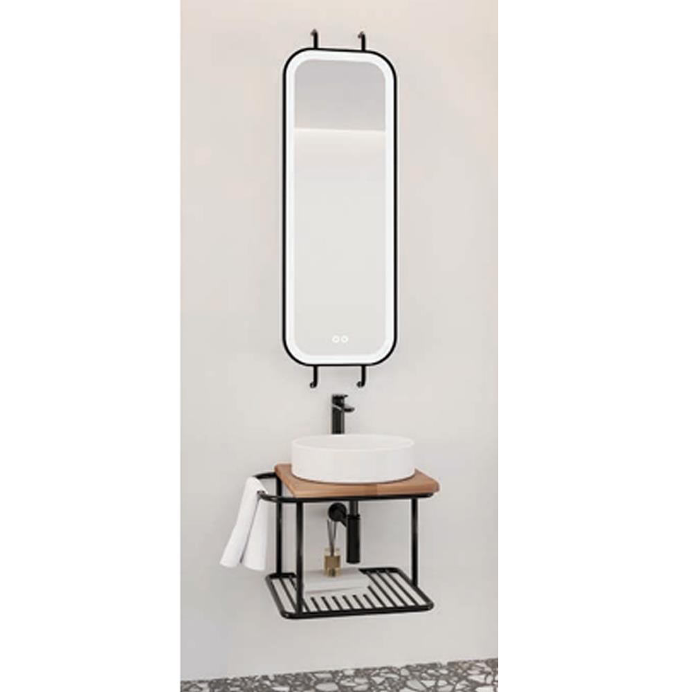 Aquanil Onika 55 Cm Grt Beyaz Lavabolu Banyo Dolabı görseli
