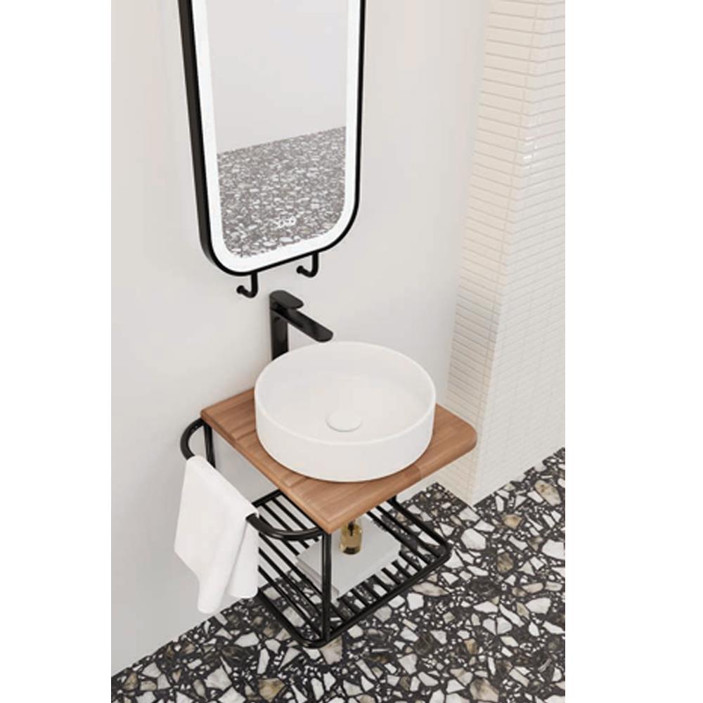 Aquanil Onika 55 Cm Grt Beyaz Lavabolu Banyo Dolabı küçük görsel