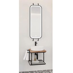 Aquanil Onika 55 Cm Grt Beyaz Lavabolu Banyo Dolabı küçük görsel