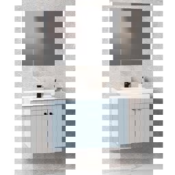 Aquanil Avien 80 Cm Bgn Banyo Dolabı - Mavi/Beyaz küçük görsel