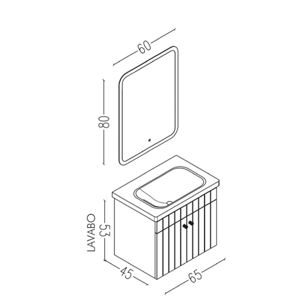 Aquanil Avien 65 Cm Cmr Banyo Dolabı - Krem/Beyaz küçük görsel