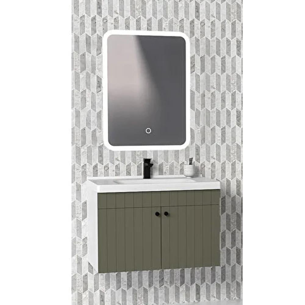 Aquanil Avien 80 Cm Cmr Banyo Dolabı - Yeşil/beyaz görseli