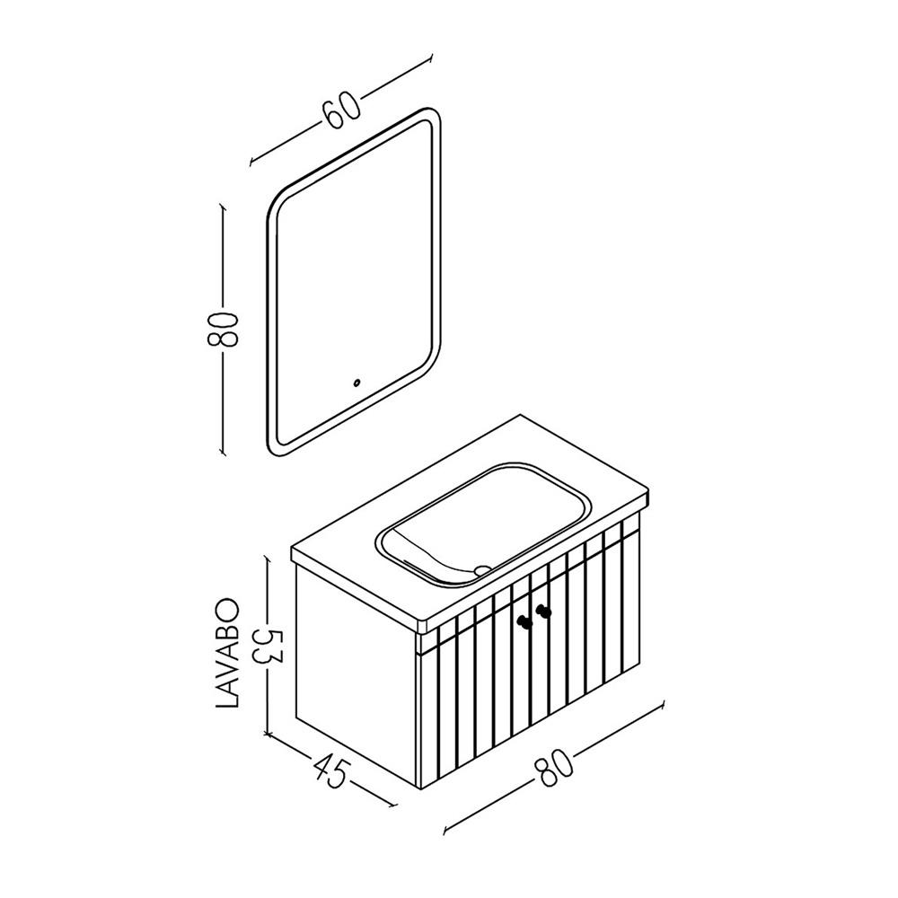 Aquanil Avien 80 Cm Cmr Banyo Dolabı - Yeşil/beyaz küçük görsel