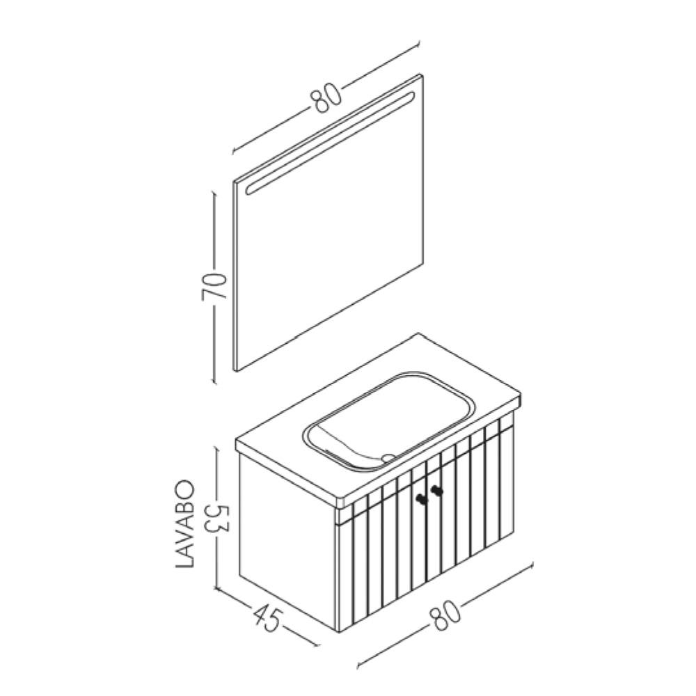 Aquanil Avien 80 Cm Orz Banyo Dolabı - Yeşil/Beyaz küçük görsel