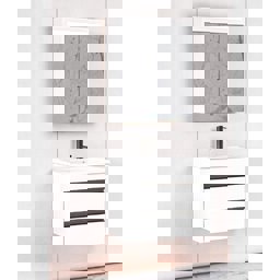 Aquanil Duenos 65 Cm Npl Banyo Dolabı - Beyaz küçük görsel