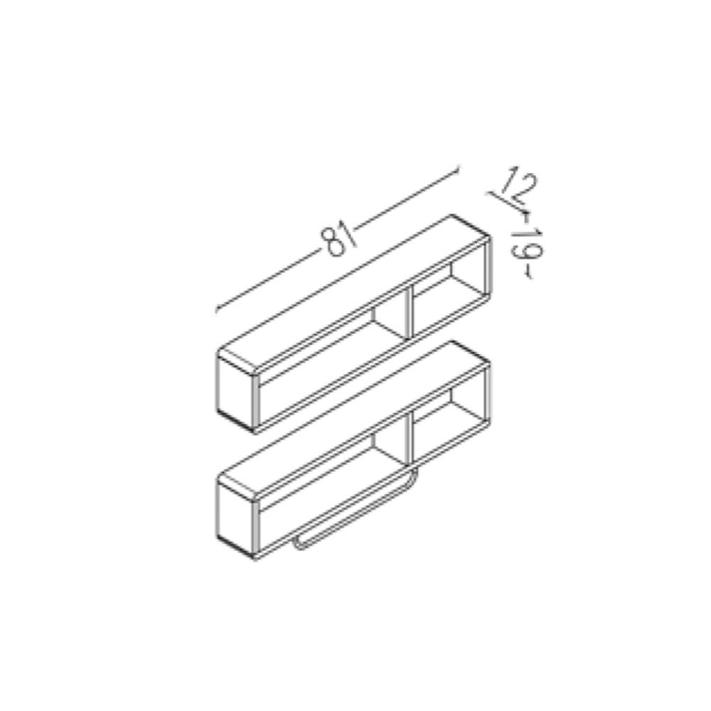 Aquanil Fantasia 2 Adet Üst Yan Raf - Beyaz küçük görsel