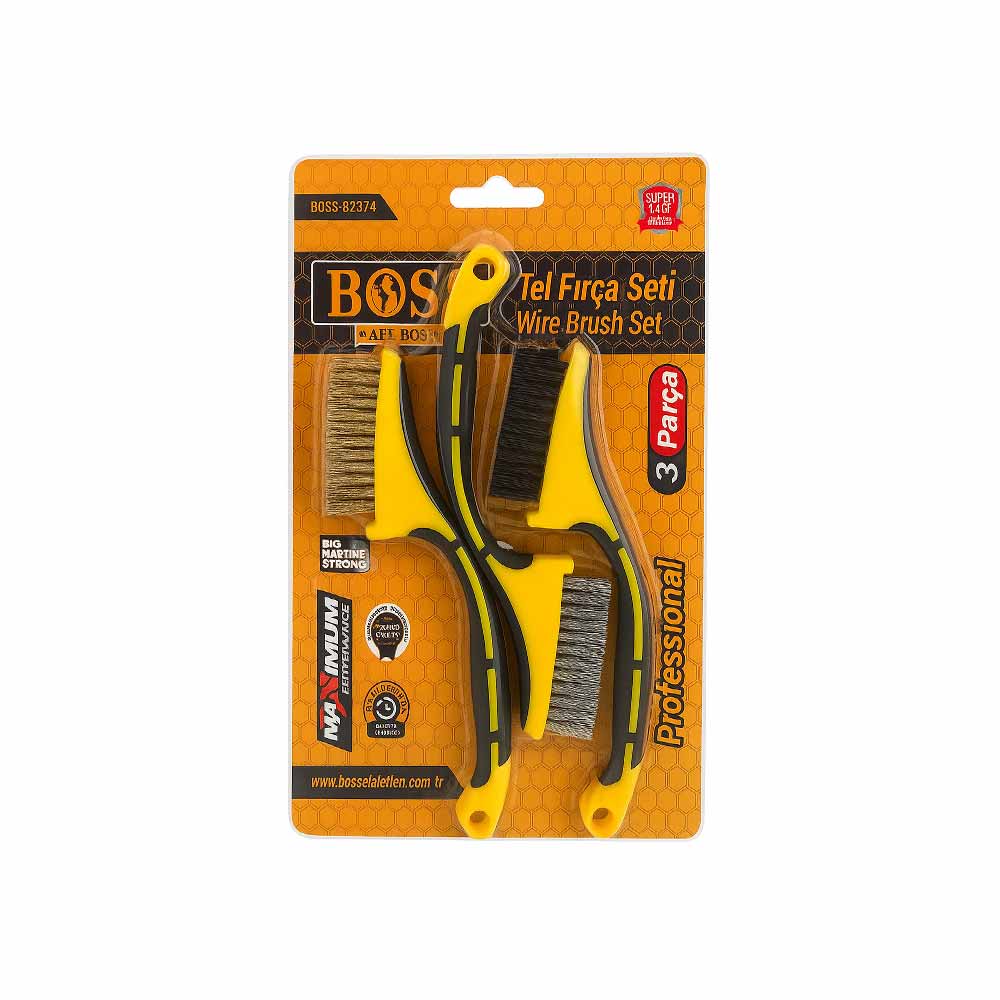 Boss Profesyonel Tel Fırça Seti 3 Parça 82374 görseli