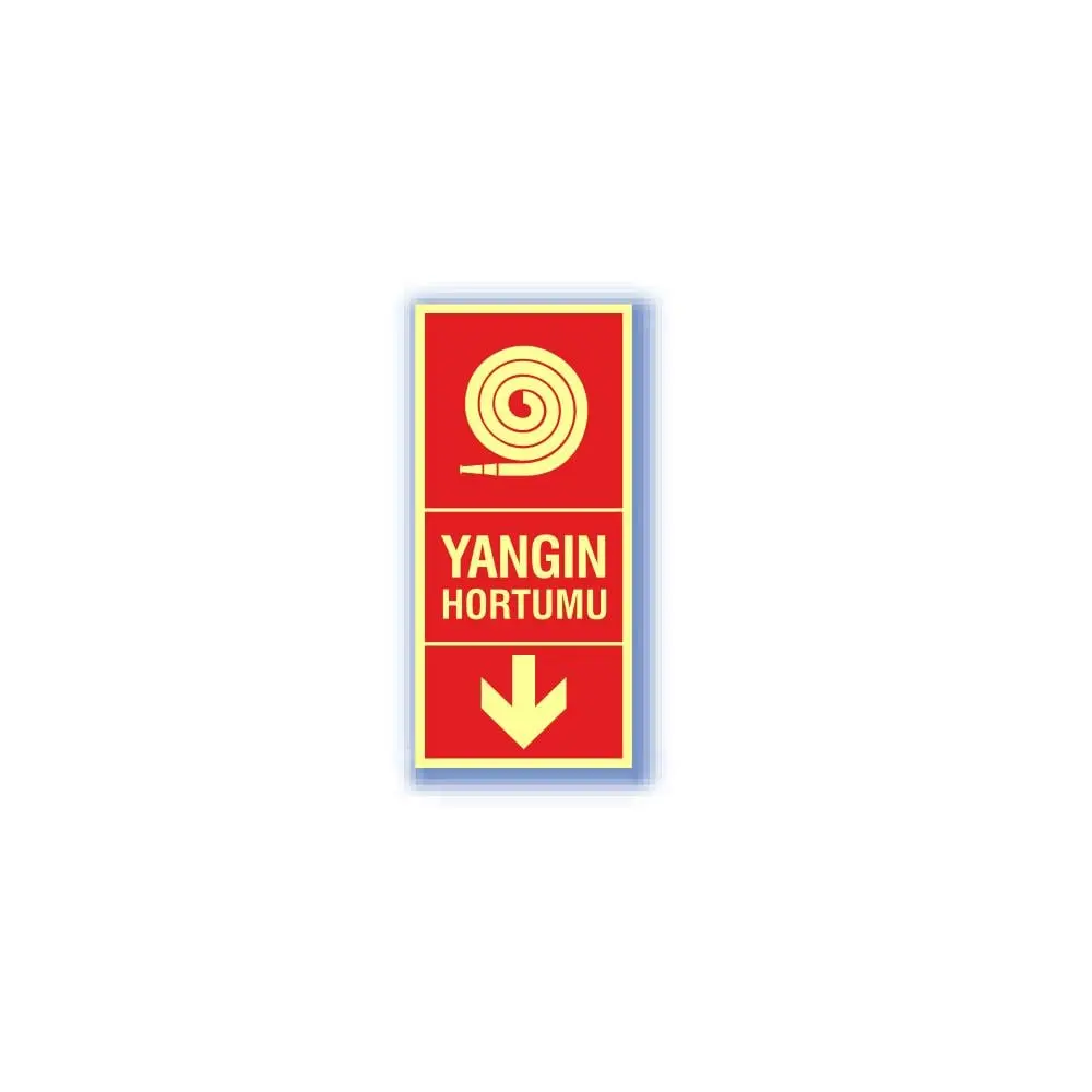 Karanlıkta Işıldayan Pvc Uyarı Levhası - Yangın Hortumu 11,5X25 Cm 552609 görseli