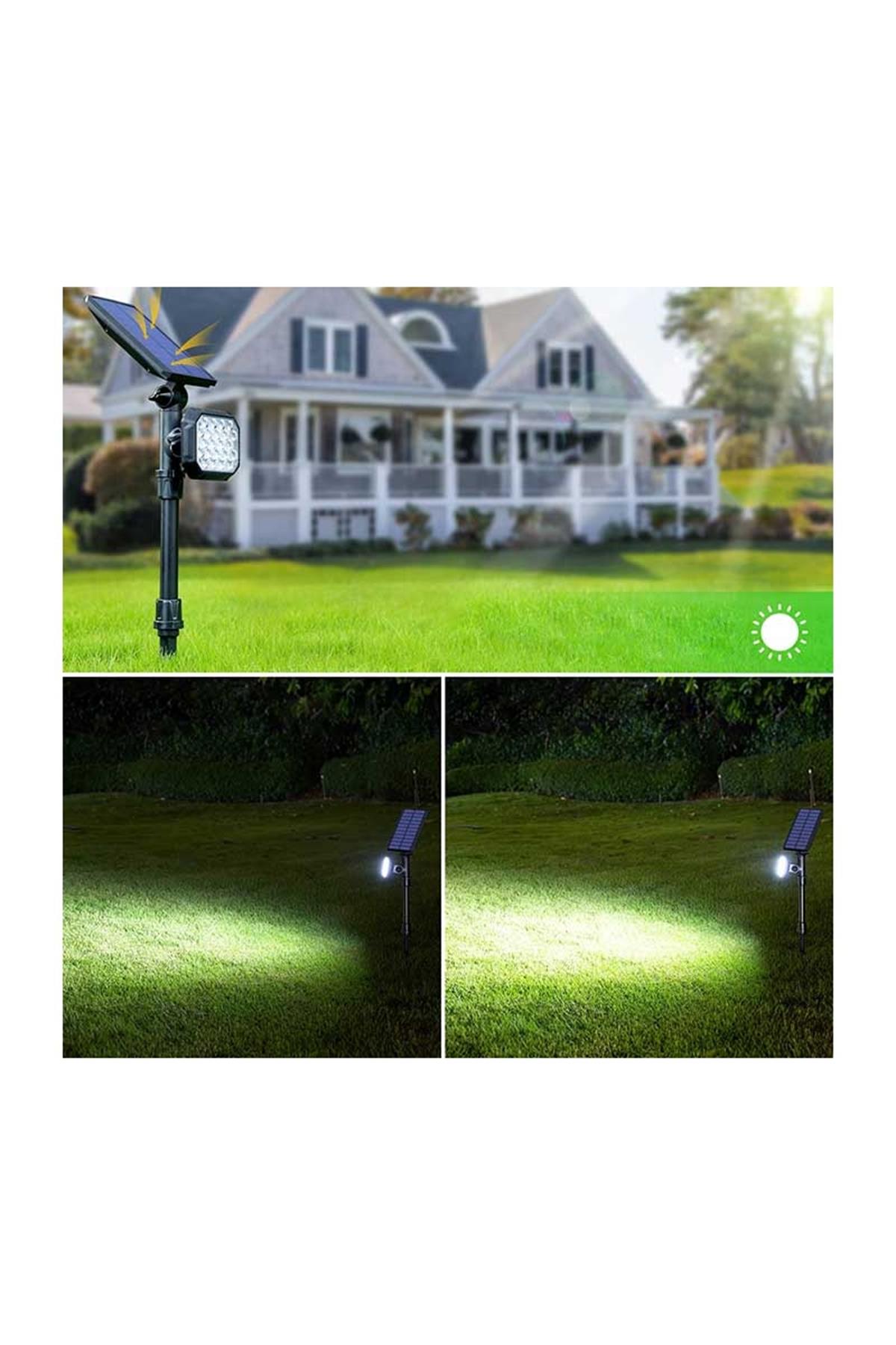 Solar Güneş Enerjili Çim Saplama 22W Fl-3124 Beyaz küçük görsel