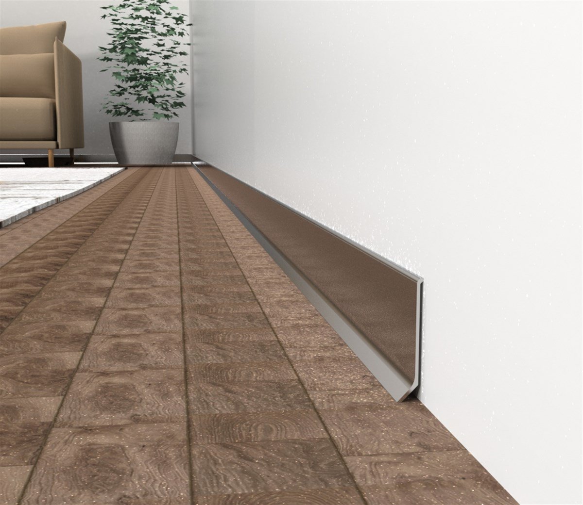 Tesay Alüminyum Düz Süpürgelik 60 Mm Krom Parlak 300 Cm Spalmdzpr küçük görsel