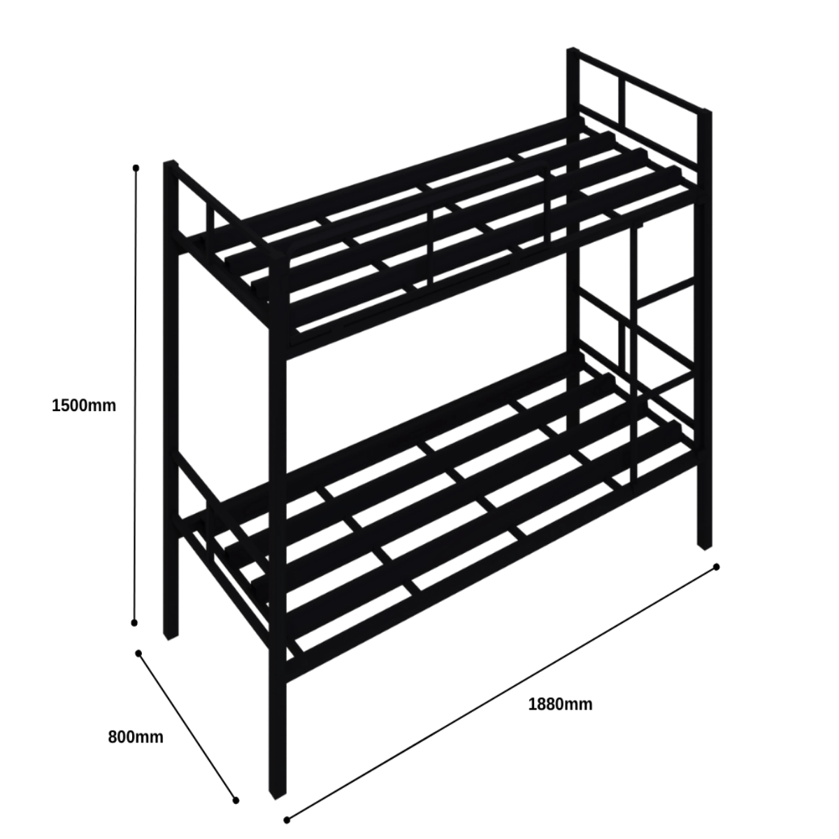 Usta Çelik 80'lik Şantiye Ranzası Çift Katlı 80X180 U-Rnz80 küçük görsel