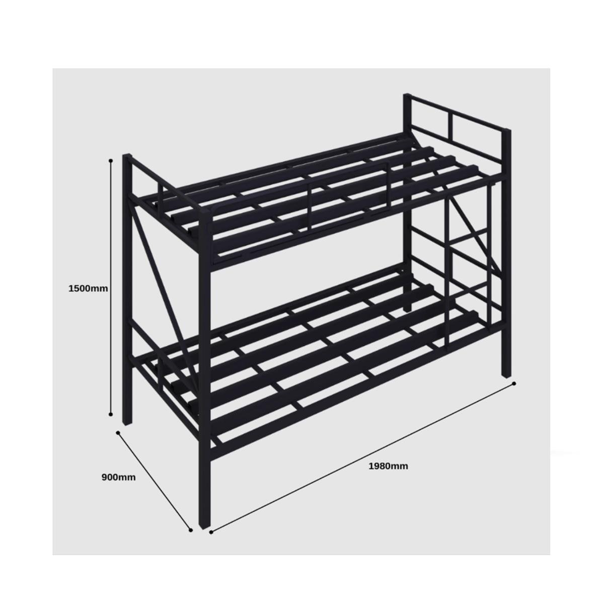 Usta Çelik 90'lık Çaprazlı Şantiye Ranzası Çift Katlı 90x190 U-rnz90çrp küçük görsel