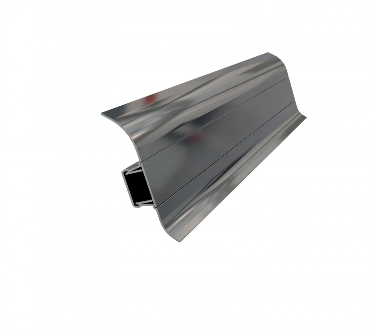 Tesay Kablo Kanallı Alüminyum Süpürgelik Profili 60 Mm Krom Parlak 250 Cm Spalmpr görseli