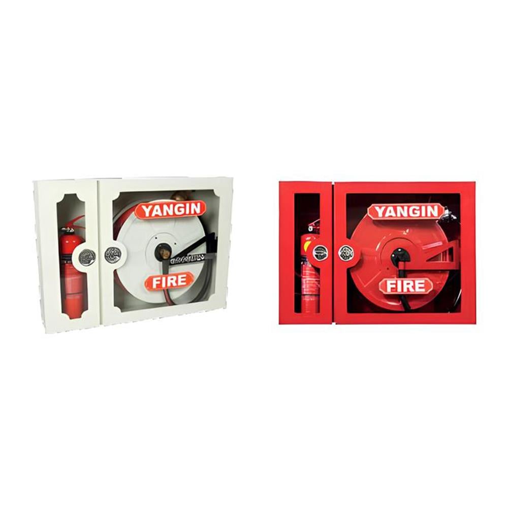 Öztürk 2" Vanalı 20 Mt Kauçuk Hortumlu Çift Kapı Sıva Üstü Cam Kapak Yangın Dolabı görseli