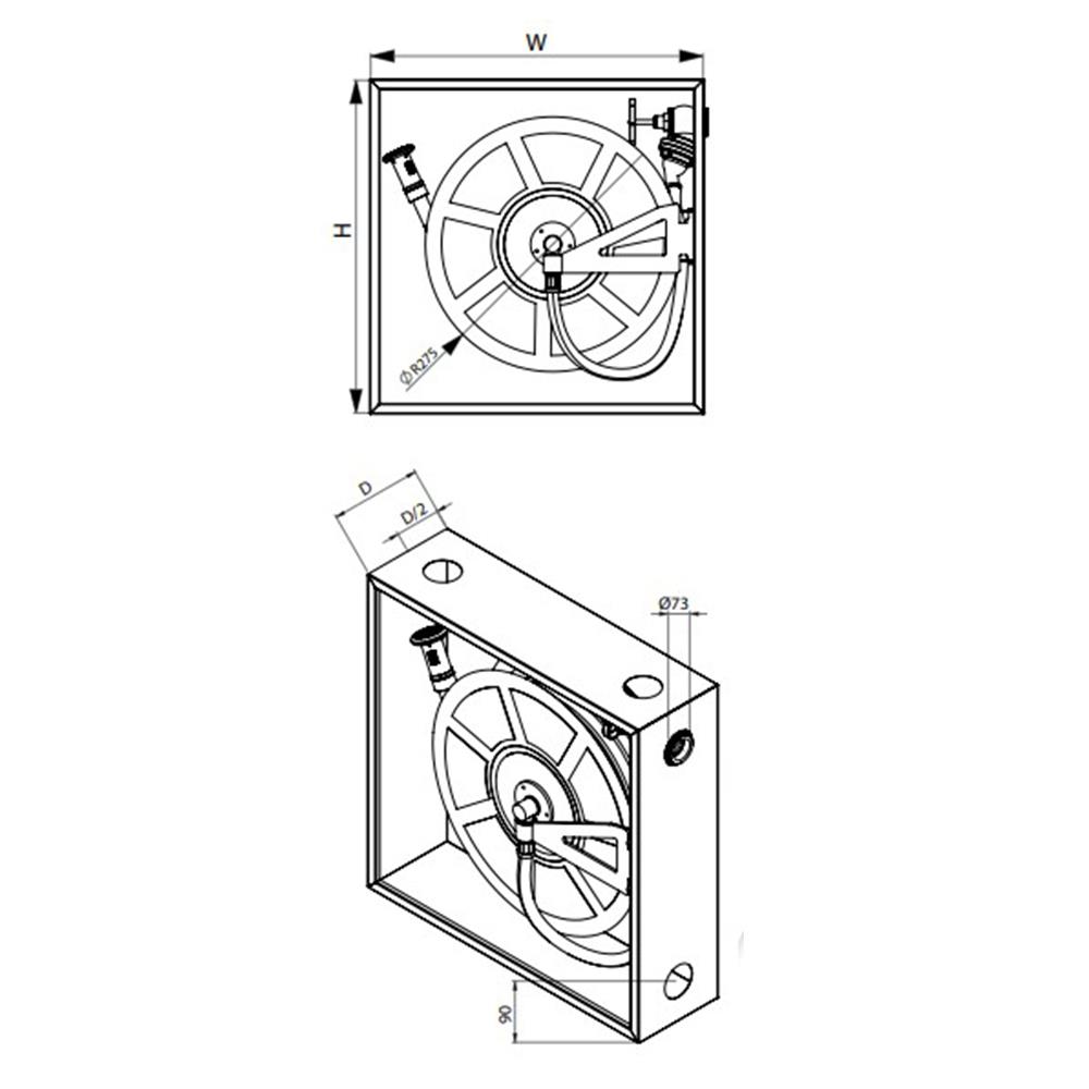 Öztürk 2" Vanalı 20 Mt Kauçuk Hortumlu Tek Kapı Sıva Üstü Yangın Dolabı küçük görsel
