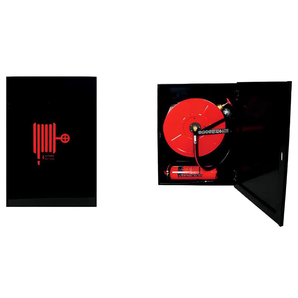 Öztürk 2" Vanalı 20 Mt Kauçuk Hortumlu Dik Tek Kapı Sıva Üstü Dekoratif Yangın Dolabı görseli