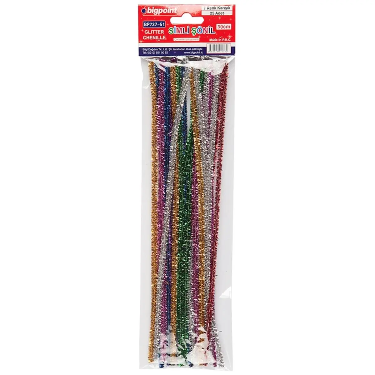 Bigpoint Simli Şönil 30 Cm 7 Renk / 25'li Poşet görseli
