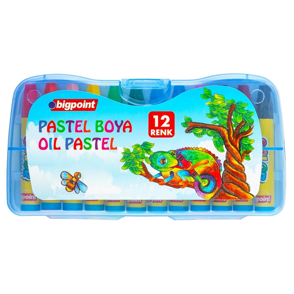 Bigpoint Pastel Boya 12 Renk - Mavi Kutulu görseli