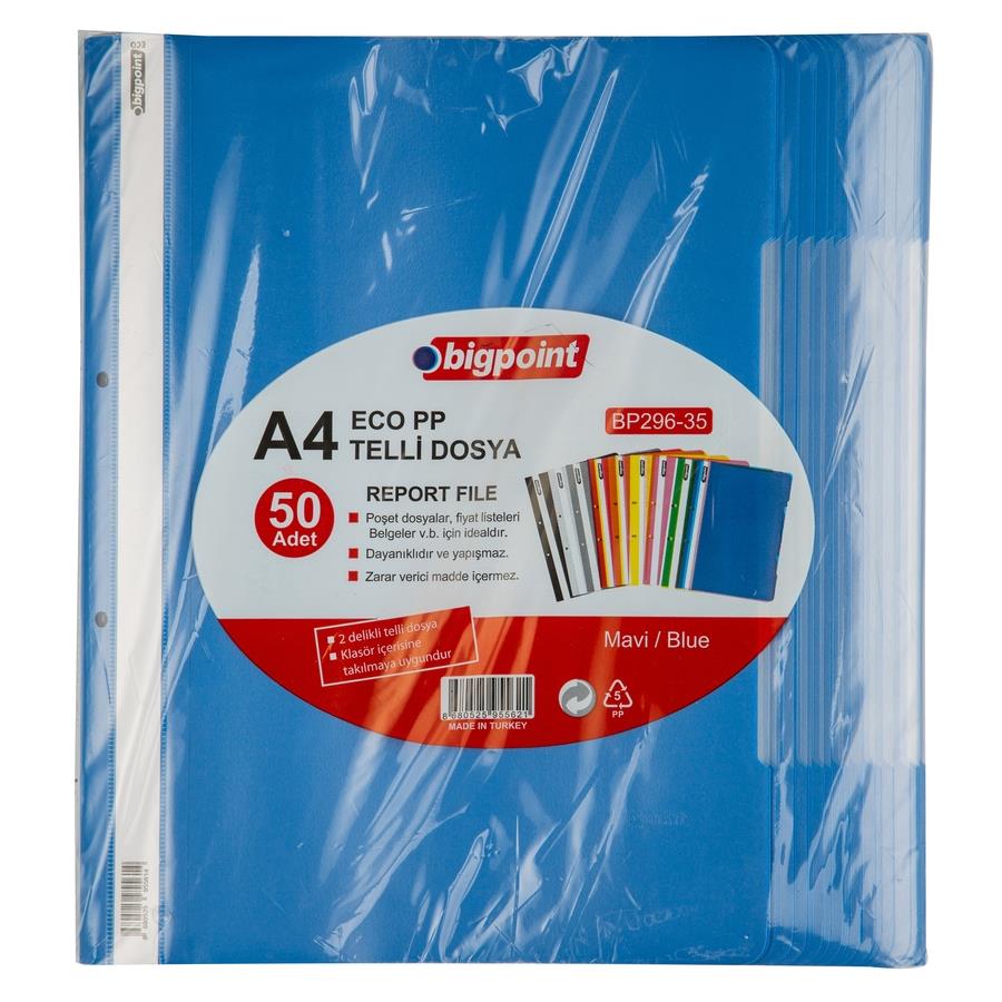 Bigpoint Telli Dosya Eco Mavi 50'li Paket küçük görsel