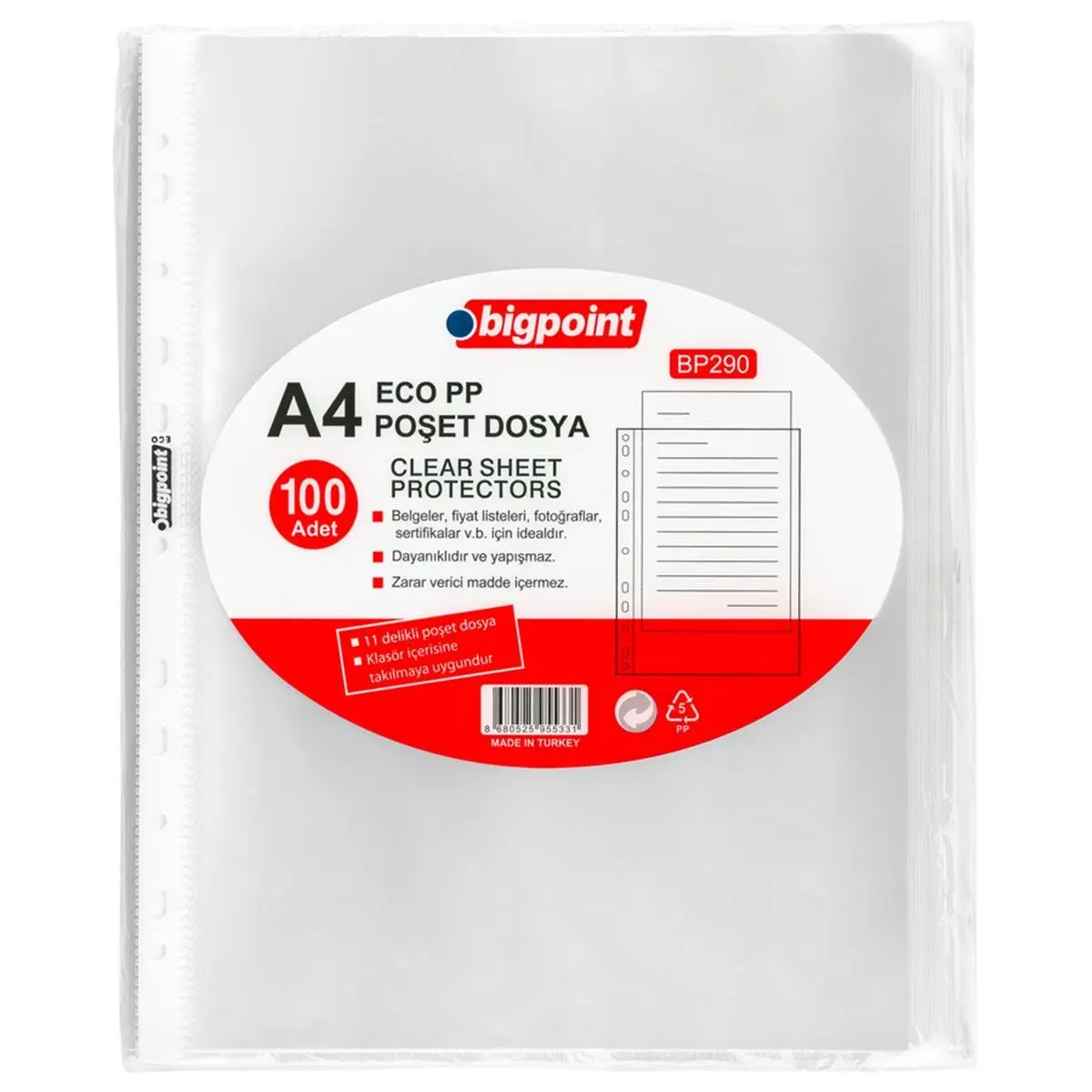 Bigpoint Poşet Dosya Eco 30 Mikron 100'lü Paket görseli