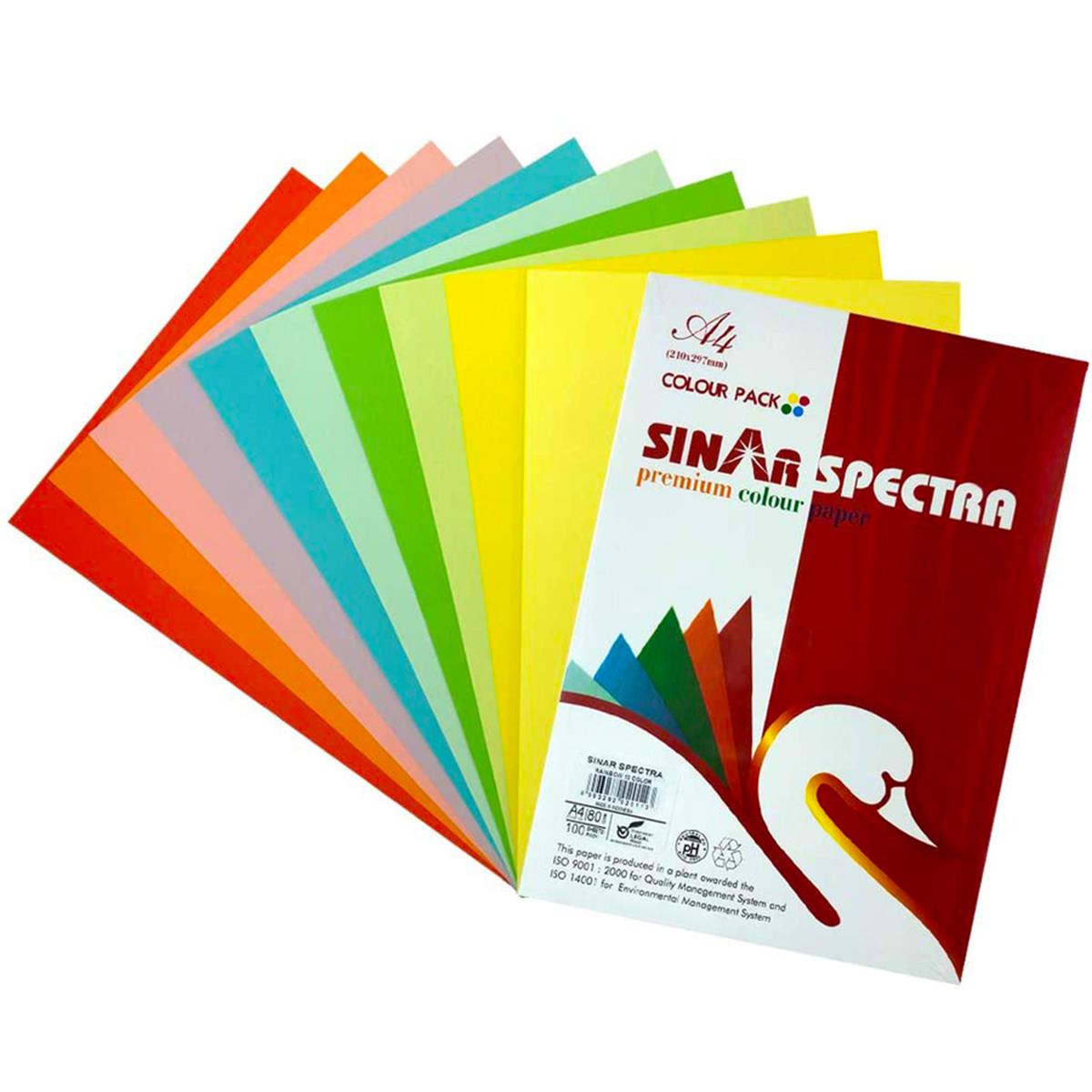 Spectra Color Sinar Spectra A4 Renkli Fotokopi Kağıdı 10 Renk 100'lü Paket görseli