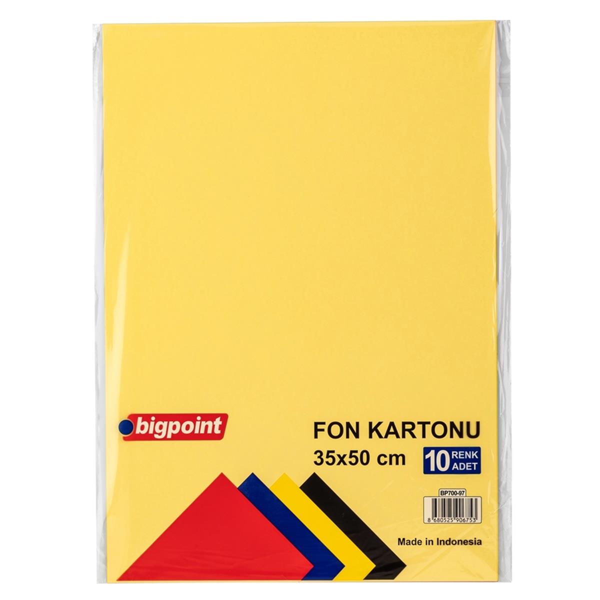 Bigpoint Fon Kartonu 35x50cm 160 Gram Karışık 10 Renk küçük görsel