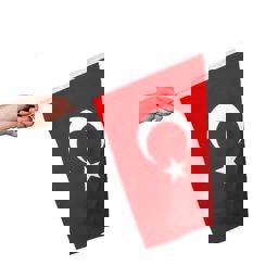 Sopalı Kumaş Türk Bayrağı 20x30cm küçük görsel