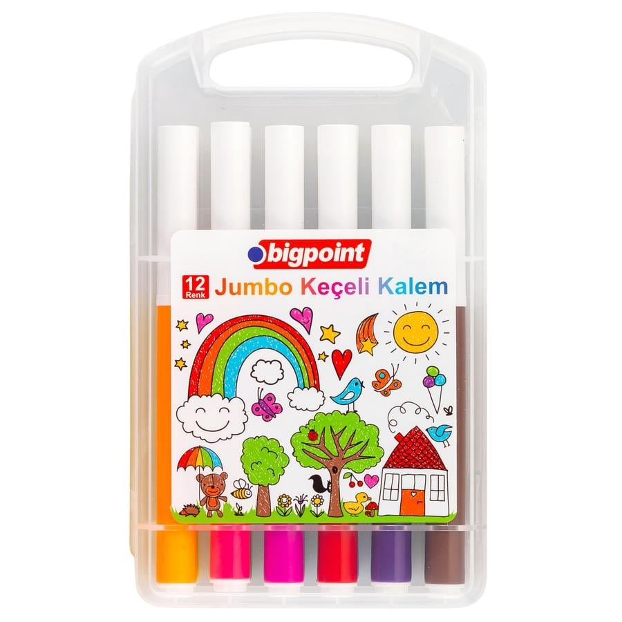 Bigpoint Jumbo Keçeli Kalem 12'li Set (Plastik Kutulu) görseli