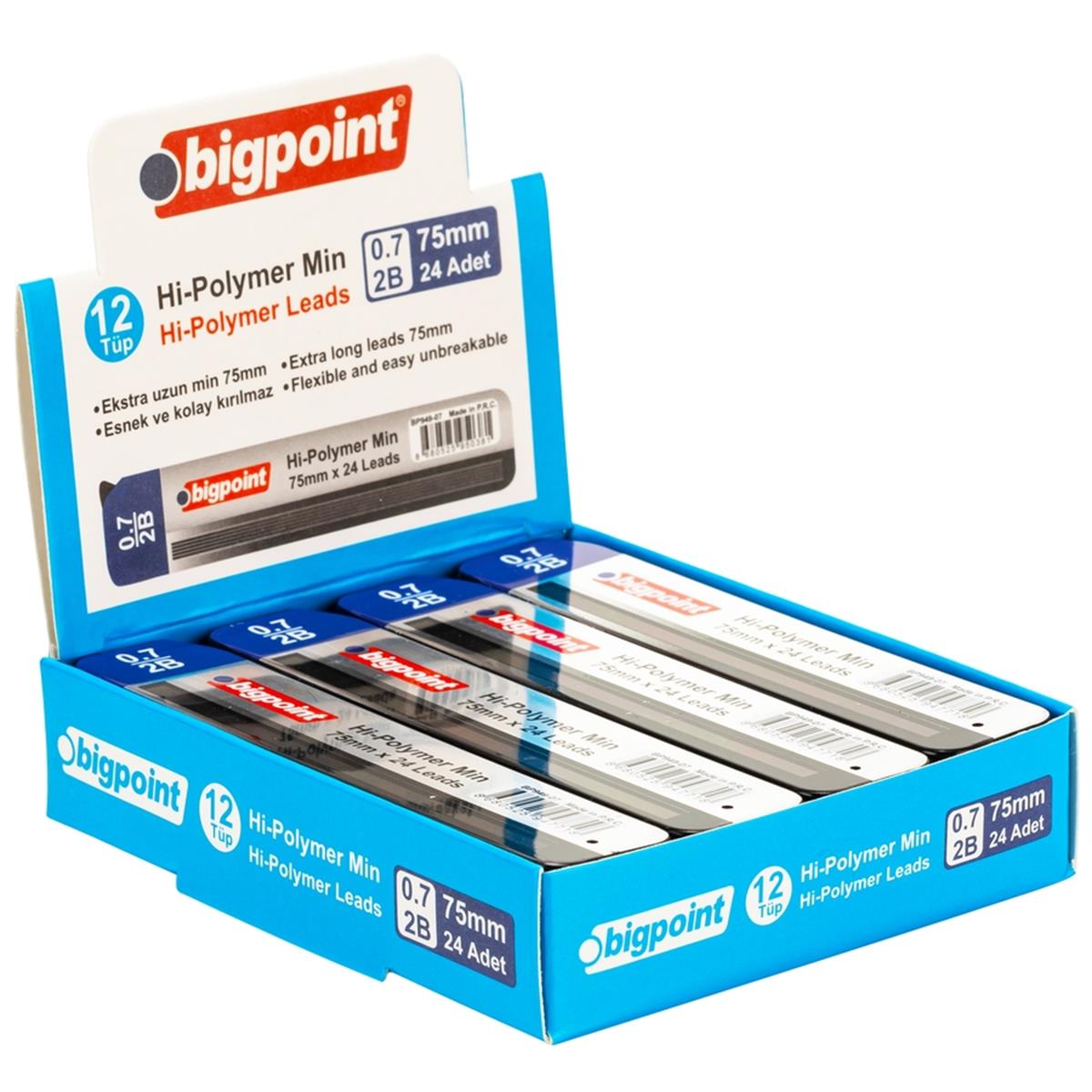 Bigpoint Kalem Ucu 0.7mm 2b 75mm 24'lü Tüp küçük görsel